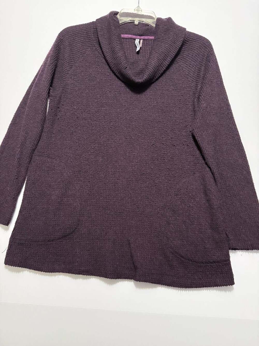 North Purple Cowl Neck Long Sleeve Pocket Knit Sweater Size S